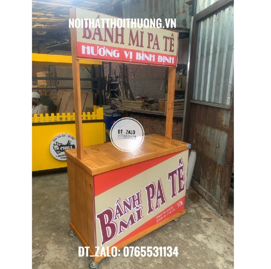 tủ bán bánh mì gỗ đẹp giá rẻ