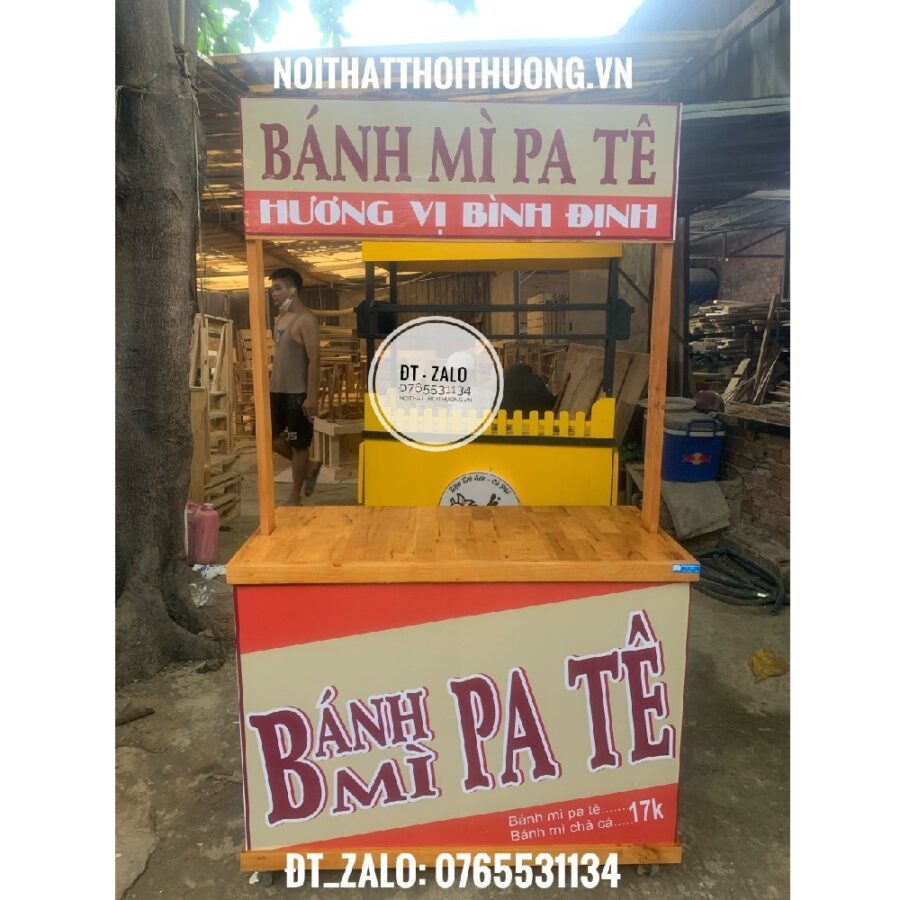 tủ gỗ bán bánh mì