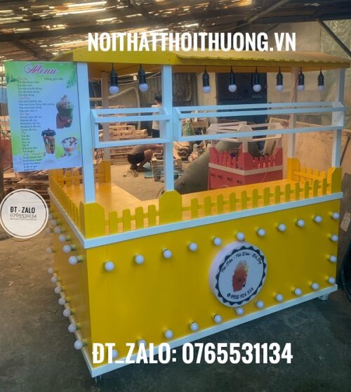 Mẫu quầy trà sữa đẹp bằng gỗ Đà Nẵng, Gia Lai