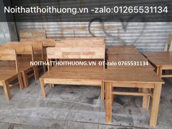 Bàn ghế dựa lưng băng dài gỗ HCM, Biên Hoà