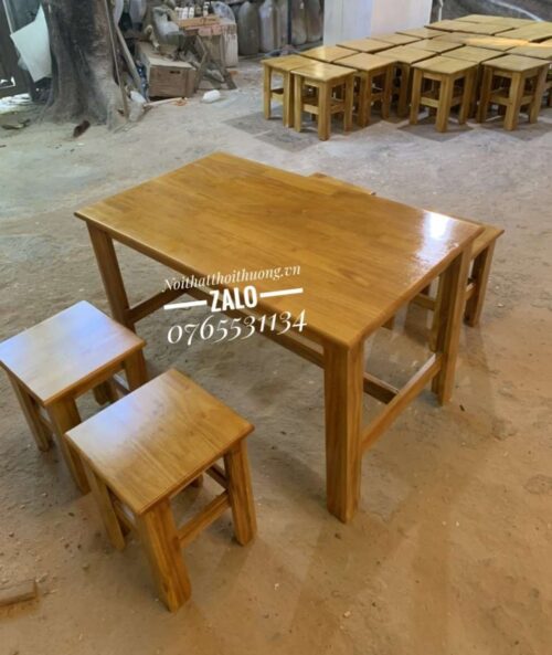 Bàn ghế quán bún đậu mắm tôm bằng gỗ đẹp Thủ Đức, Quận 9, HCM