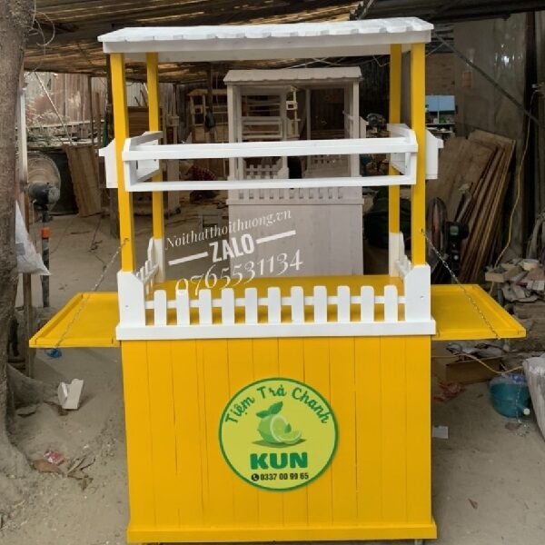 Tủ gỗ bán trà chanh Ninh Thuận