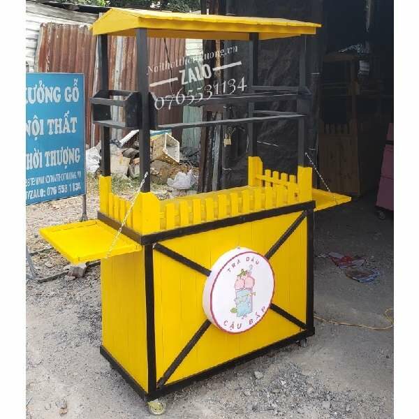 Mẫu xe gỗ bán trà dâu Đồng Nai, HCM