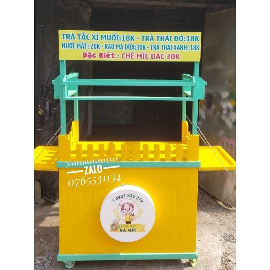 Xe bán trà trái cây, trà sữa, chè đẹp giá rẻ bằng gỗ hồ chí minh