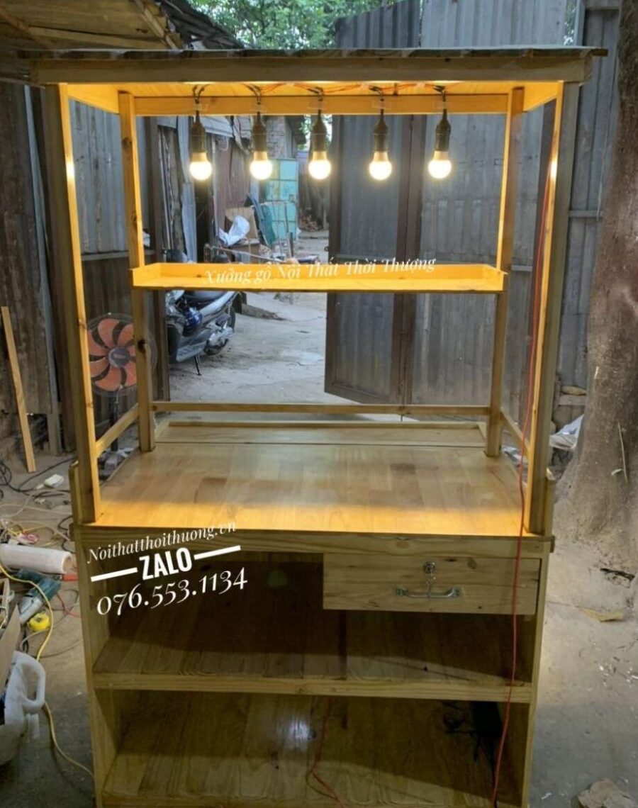 Xe cafe mang đi bằng gỗ