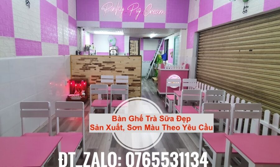 Mẫu bàn ghế trà sữa đẹp