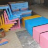 Ghế ngồi bệt sơn màu sắc đẹp
