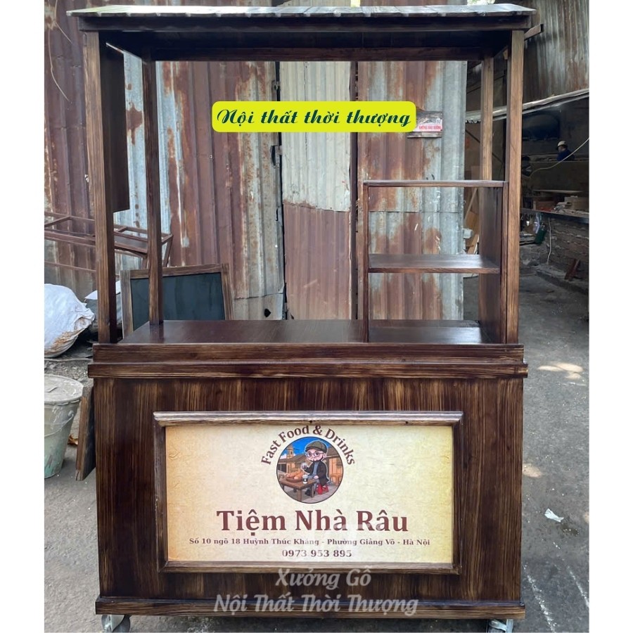 xe bán đồ ăn vặt kèm nước uống