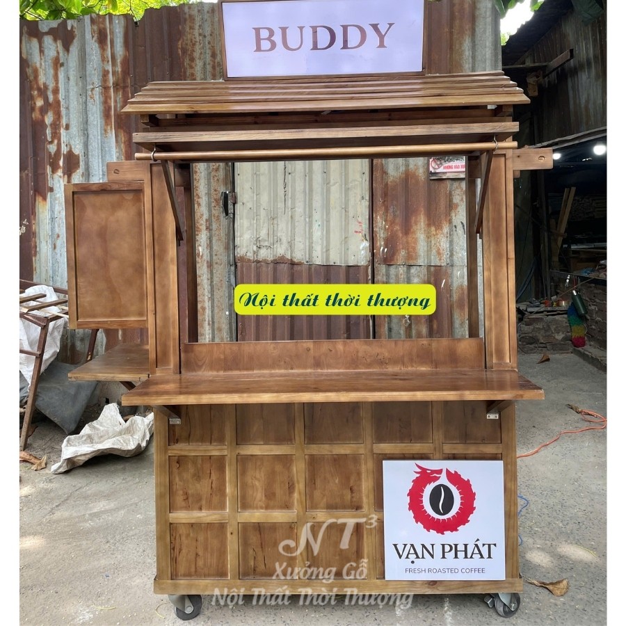 xe cafe mái xếp ngang